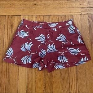 LOFT Tropical Red Blue Palm Short Size 6
